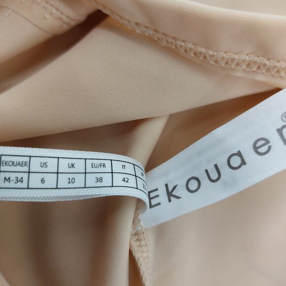 Ekouaer Womens Dress Slip Beige Stretch US Size 6 Full Cami - Picture 3 of 16